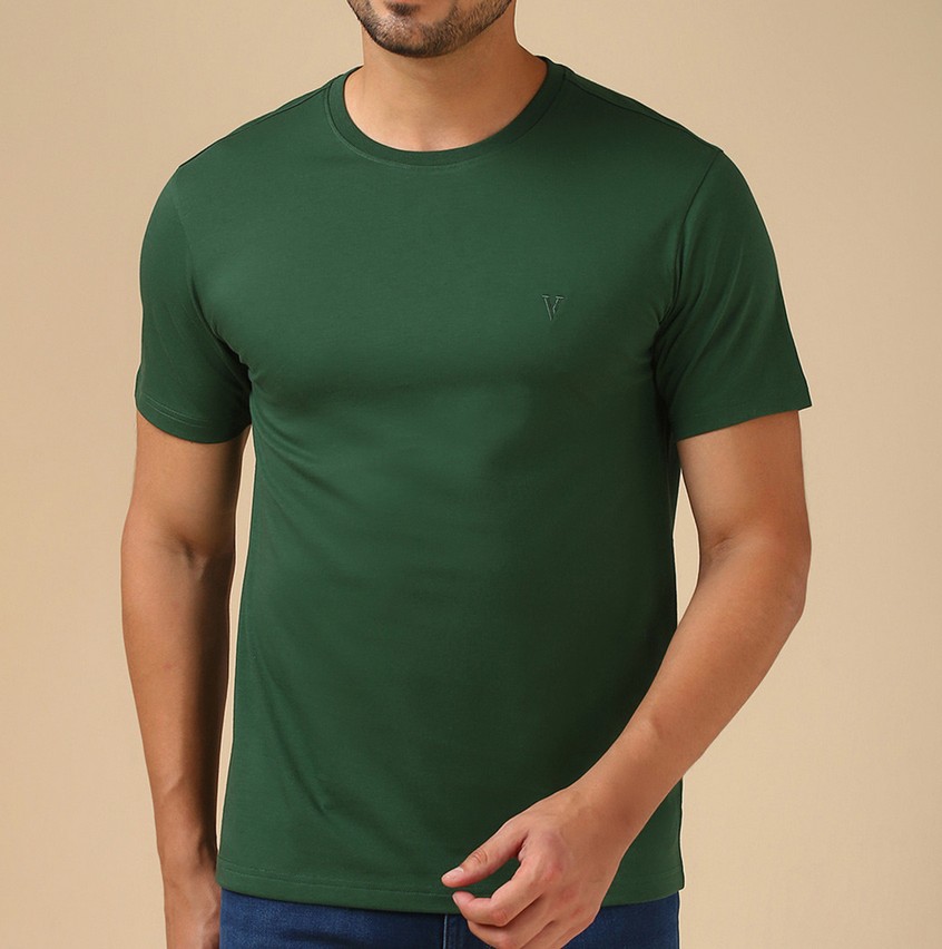 Van Heusen Men Cotton Crew Neck Regular Fit Short Sleeves Soft Breathable Lounge Tshirt